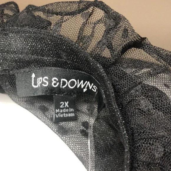 NWT Ups & downs black sexy lace shirt - Picture 5 of 6
